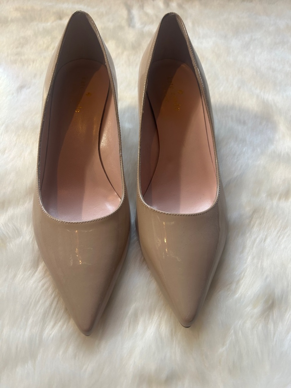 kate spade Beige Patent Pointed-Toe Pumps